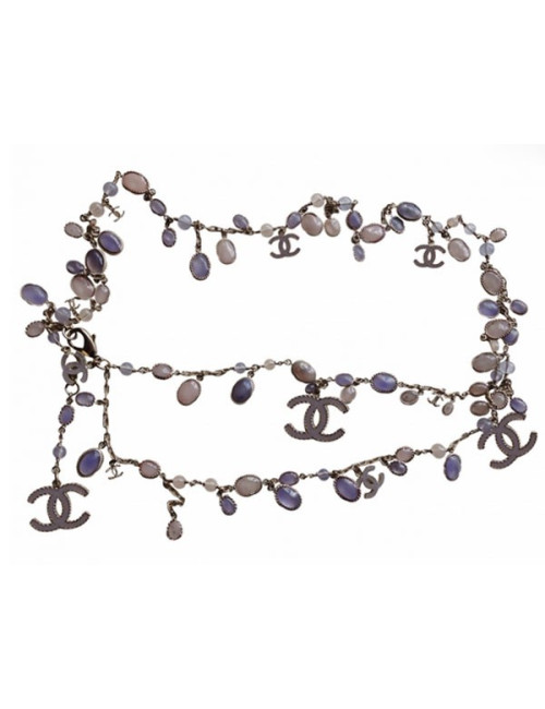 Belt necklace CHANEL glass purple and pink gradient