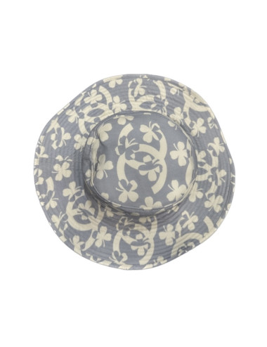 Chapeau CHANEL coton imprimé bleu et blanc