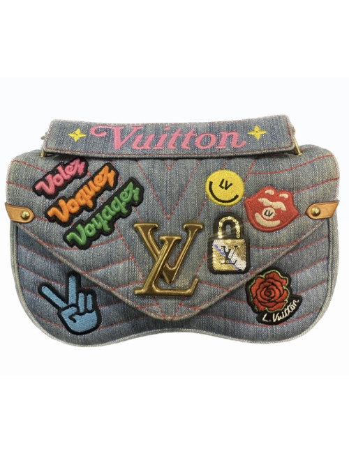 Sac  LOUIS VUITTON toile denim brodé