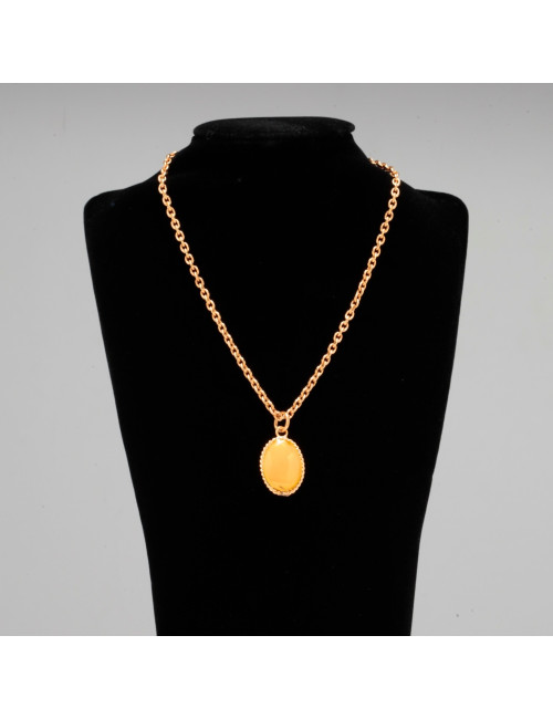 collier MARGUERITE de VALOIS cabochon jaune