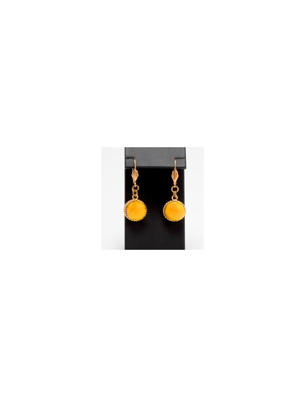 clous d'oreille MARGUERITE de VALOIS cabochons jaunes