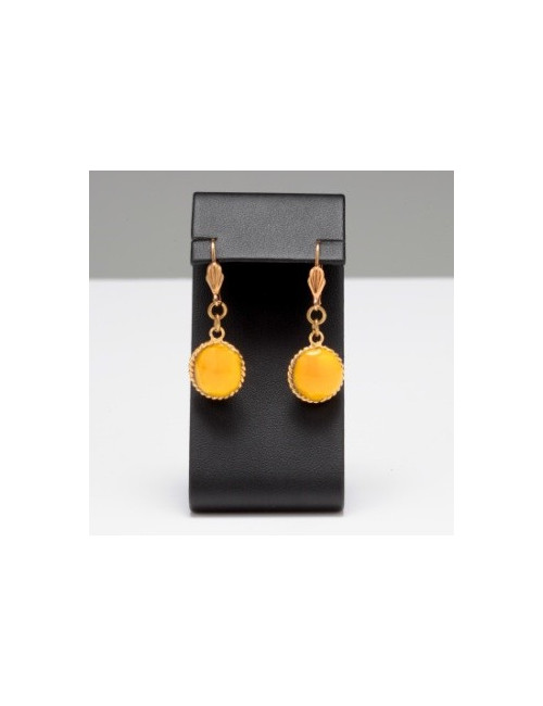 clous d'oreille MARGUERITE de VALOIS cabochons jaunes