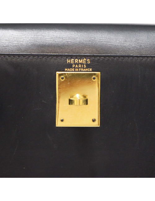 Kelly 28 HERMES sellier box bleu marine