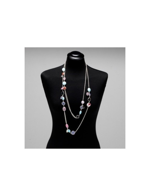 sautoir MARGUERITE de VALOIS cabochons pâte de verre