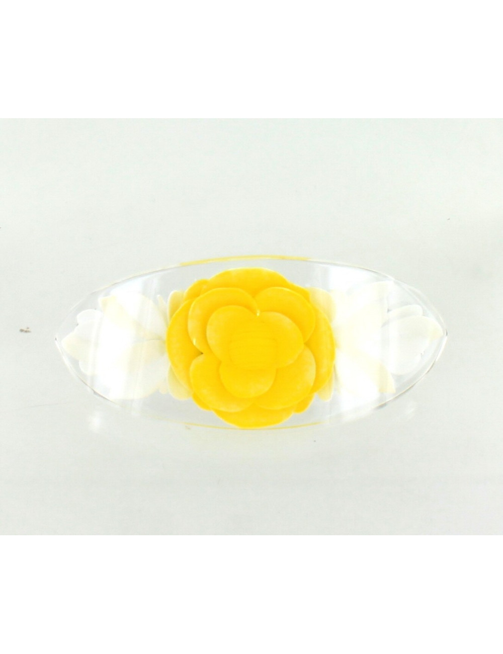 Barrette à cheveux CHANEL camélia jaune