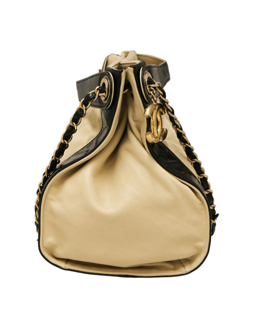 Sac CHANEL beige cuir d'agneau