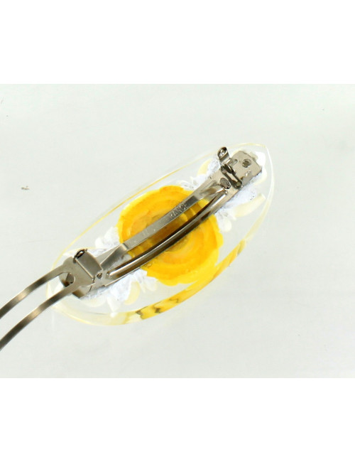 Barrette à cheveux CHANEL camélia jaune