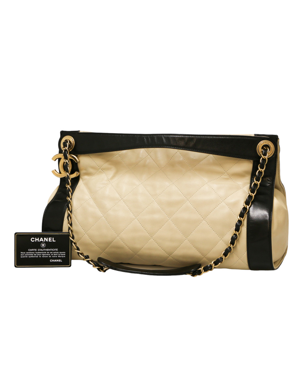 Sac CHANEL beige cuir d'agneau