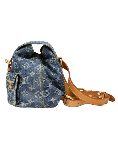 Sac à dos Montsouris LOUIS VUITTON denim bleu  PM