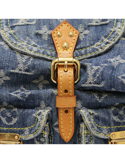 Sac à dos Montsouris LOUIS VUITTON denim bleu  PM