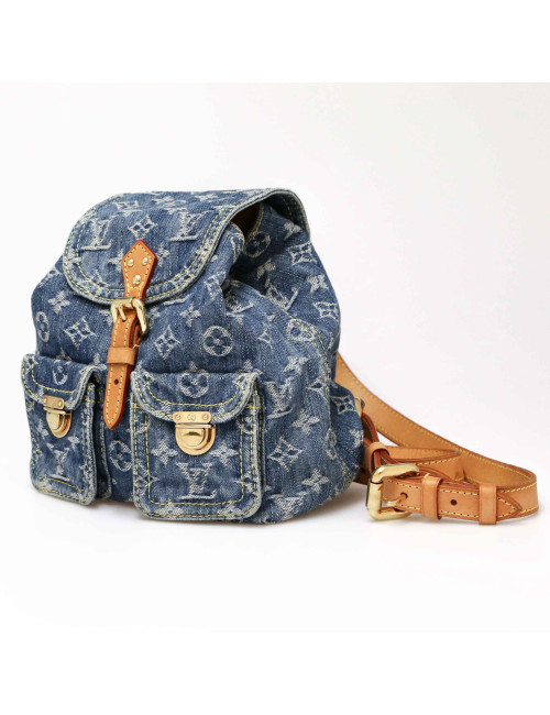 Sac à dos Montsouris LOUIS VUITTON denim bleu  PM