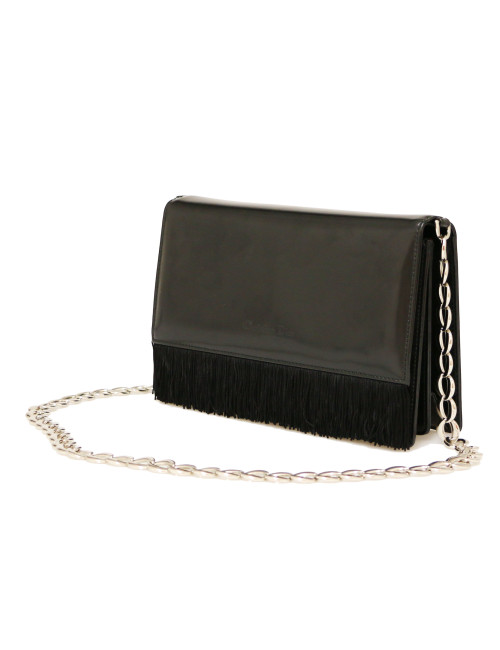 Sac pochette CHRISTIAN DIOR verni semi mat noir