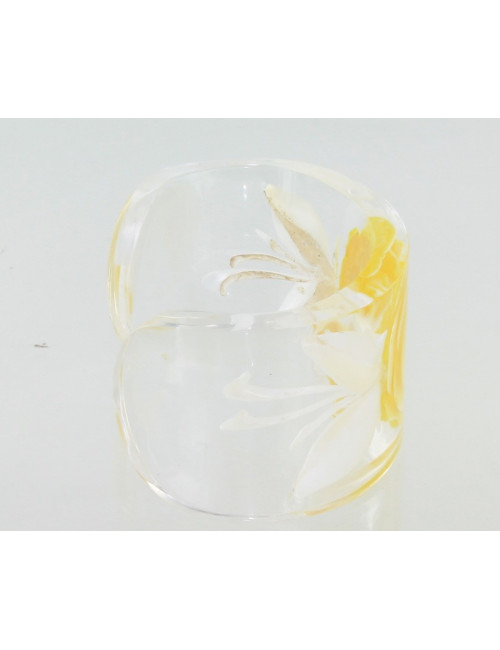 manchette CHANEL en résine jaune