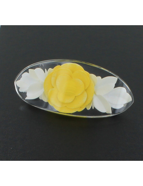 Barrette à cheveux CHANEL camélia jaune