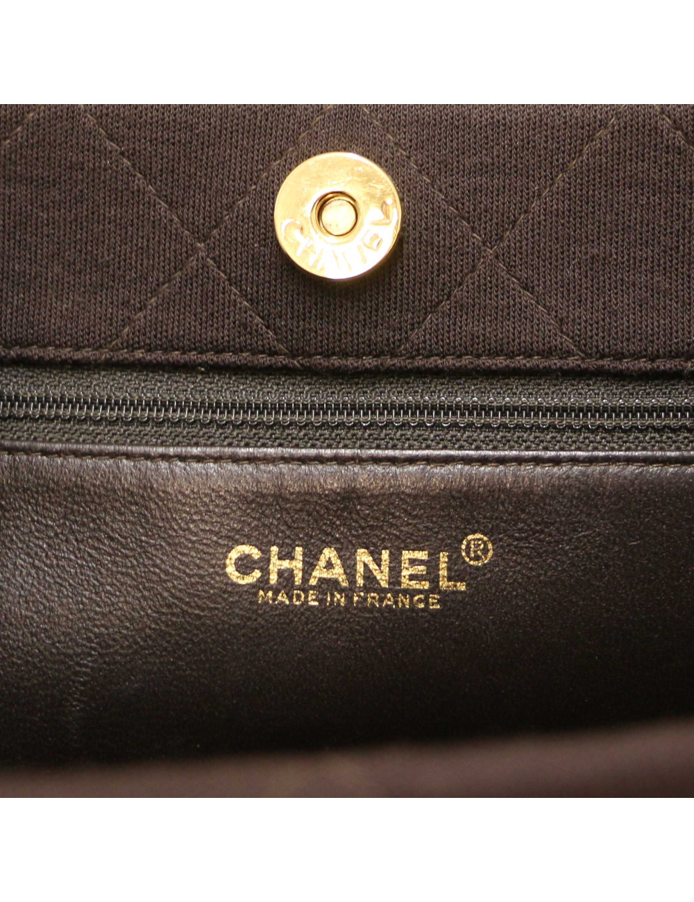 Cabas CHANEL jersey marron