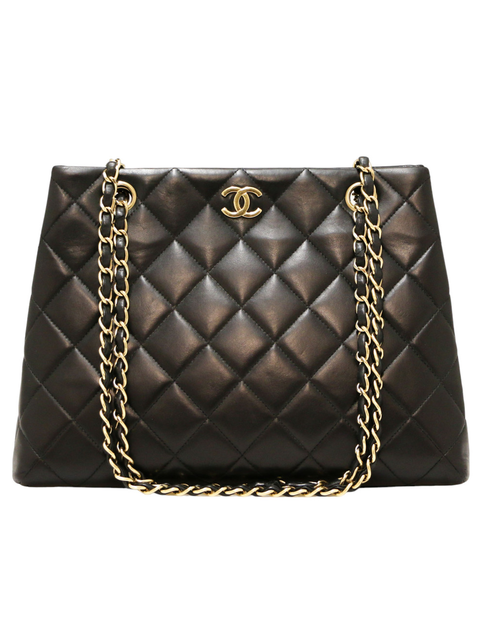 Cabas CHANEL cuir matelassé bleu  Vintage