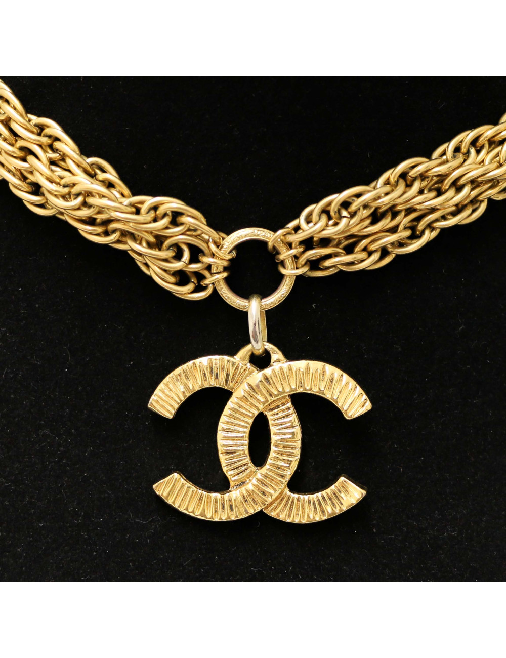 Collier CC CHANEL doré