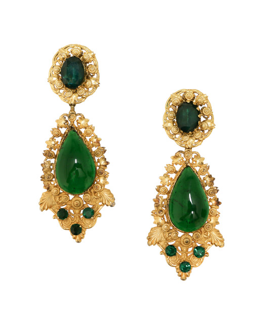 Cips d'oreilles CHANEL Couture pâte de verre