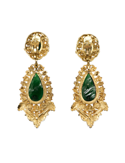 Cips d'oreilles CHANEL Couture pâte de verre