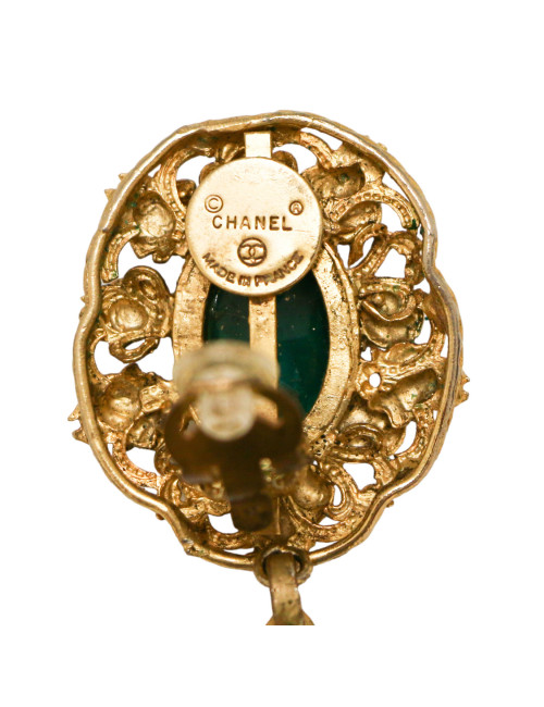 Cips d'oreilles CHANEL Couture pâte de verre