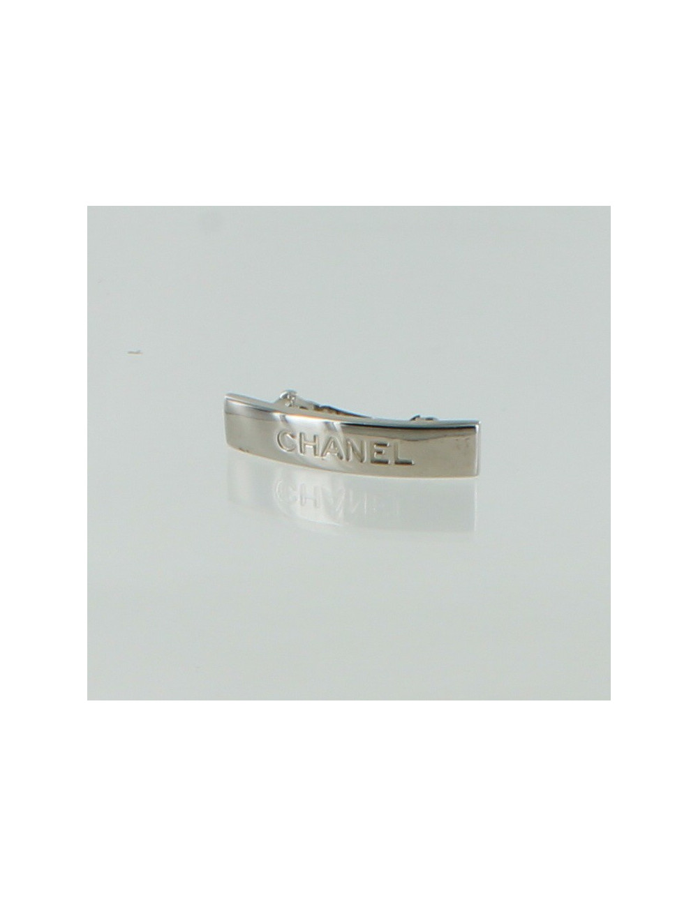 Barrette à cheveux CHANEL métal palladié
