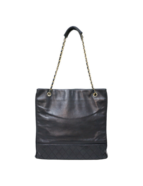 Cabas CHANEL GM cuir de veau bleu Vintage