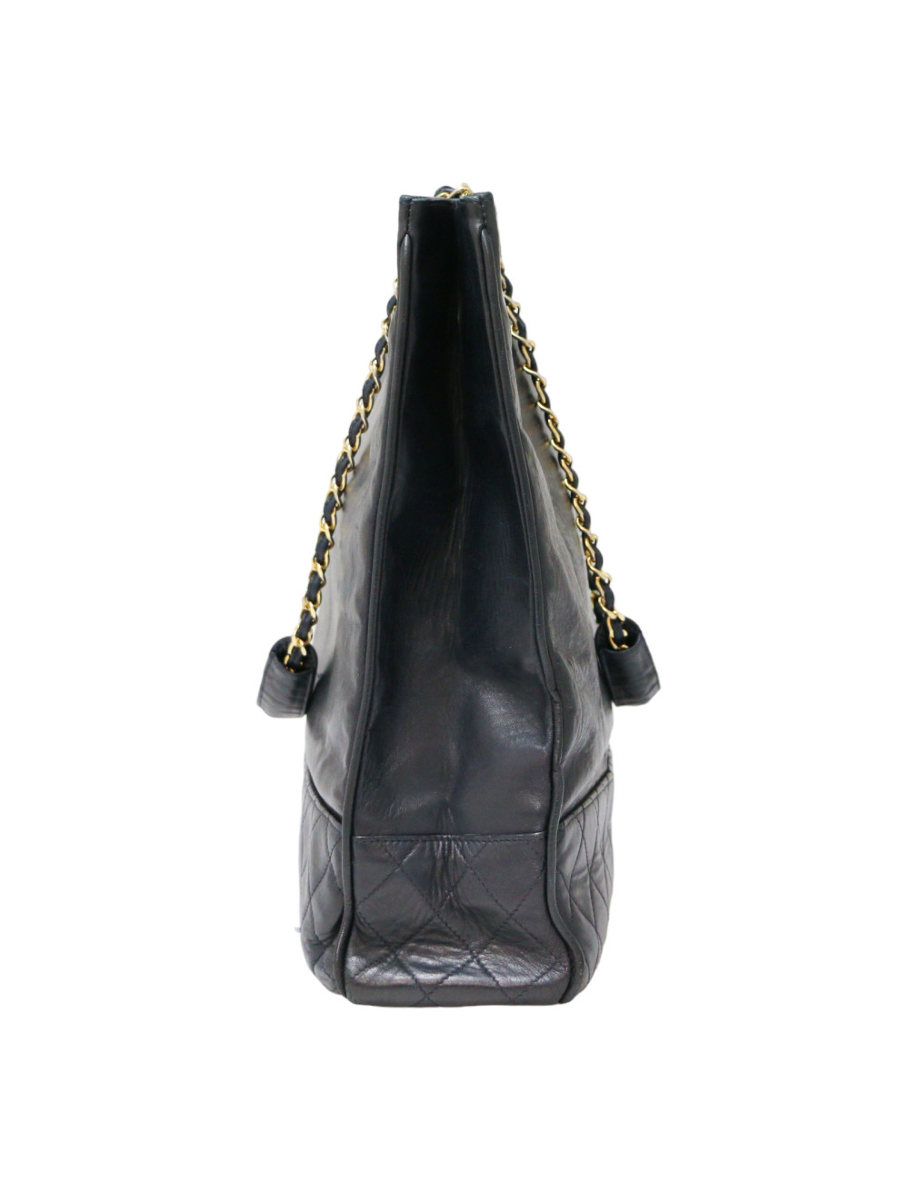 Cabas CHANEL GM cuir de veau bleu Vintage