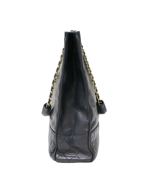 Cabas CHANEL GM cuir de veau bleu Vintage