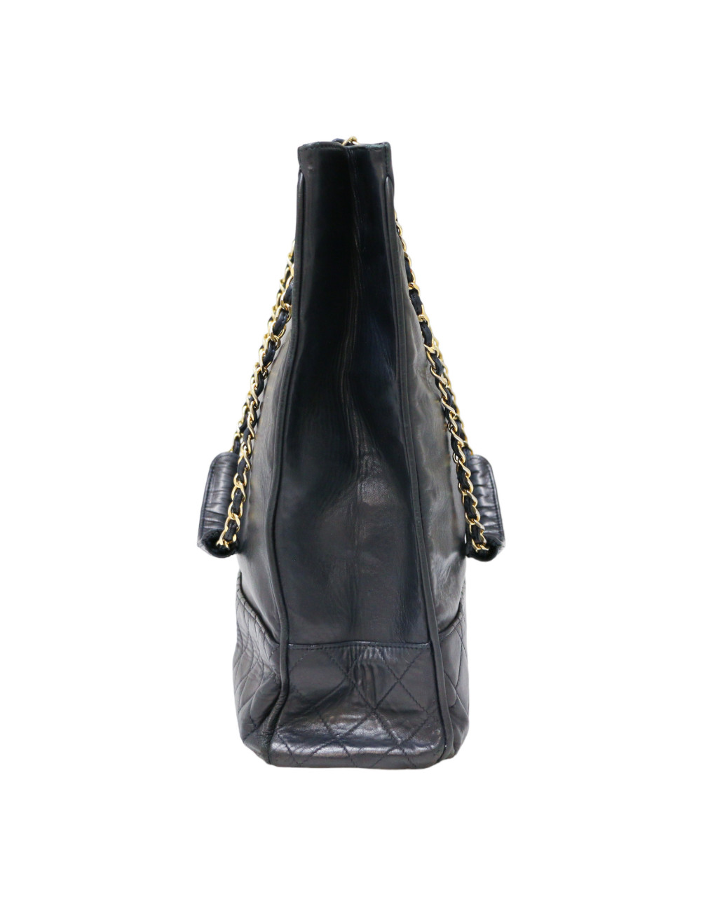 Cabas CHANEL GM cuir de veau bleu Vintage