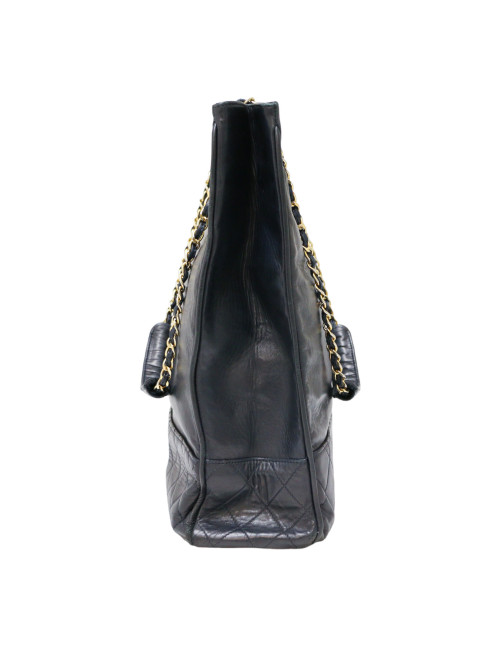 Cabas CHANEL GM cuir de veau bleu Vintage