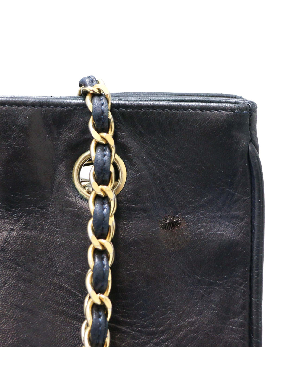 Cabas CHANEL GM cuir de veau bleu Vintage