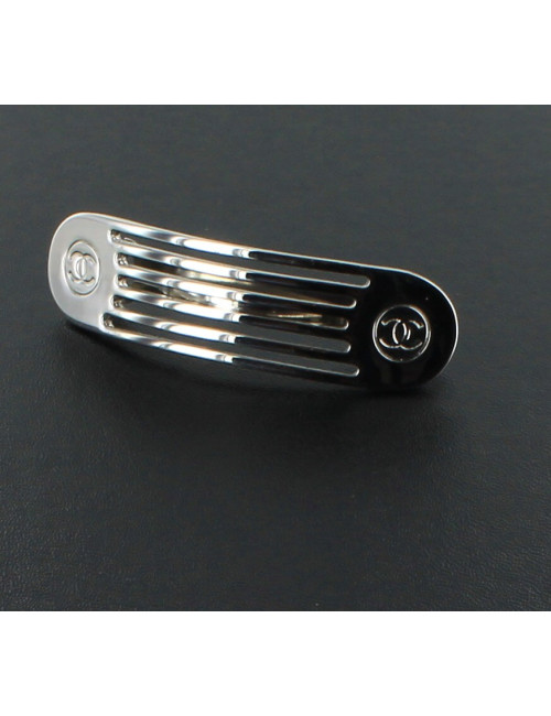 Barrette à cheveux CHANEL métal palladié