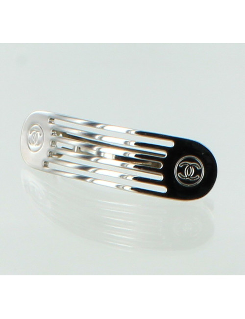 Barrette à cheveux CHANEL métal palladié