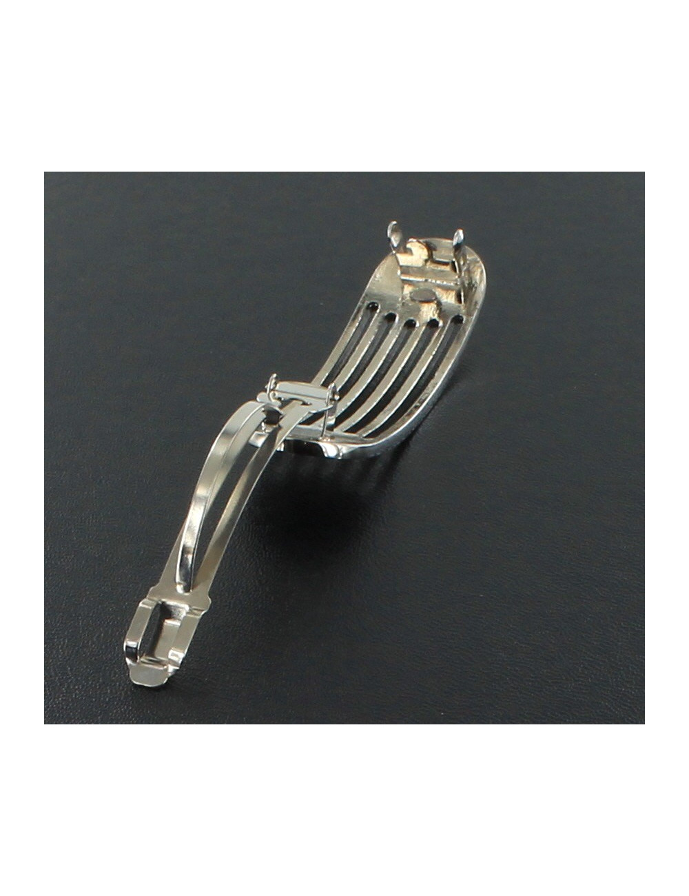 Barrette à cheveux CHANEL métal palladié