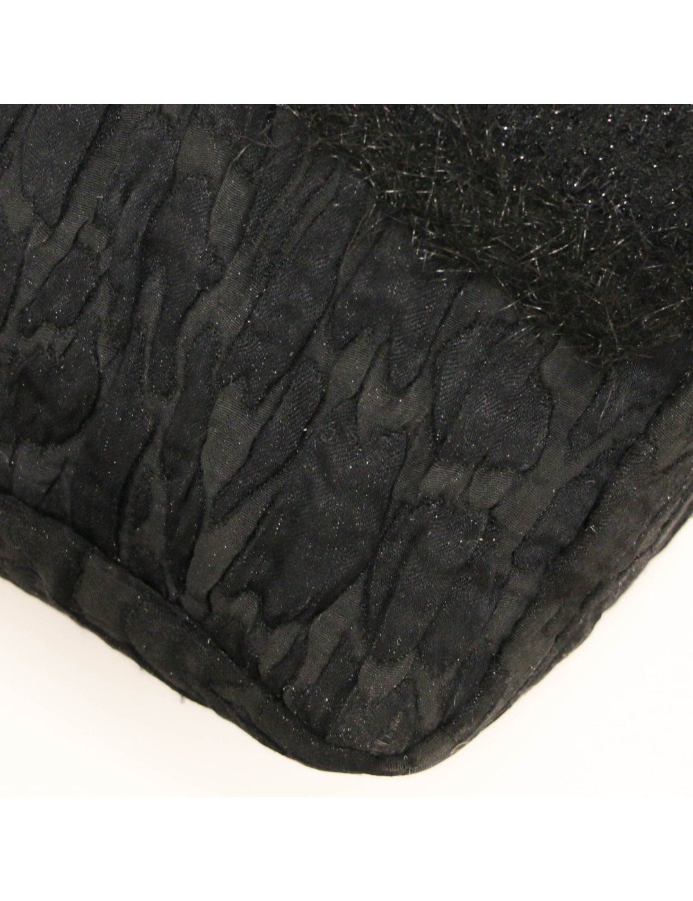 Jumbo CHANEL tweed soie cuir noir