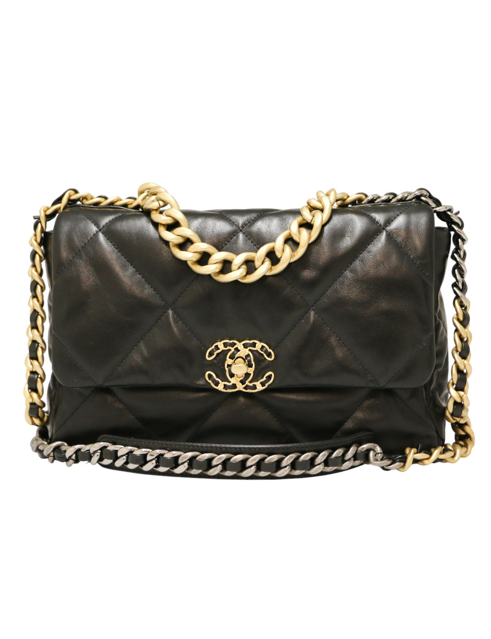 Le 19 CHANEL cuir noir 