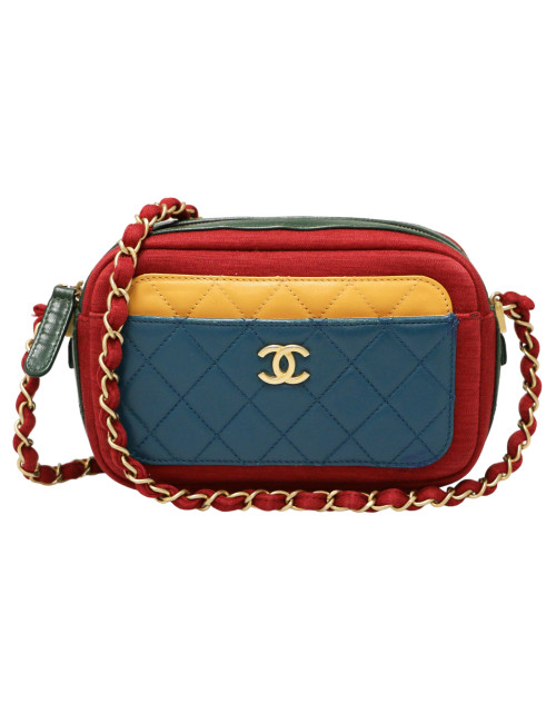 Mini sac caméra CHANEL multicolroe