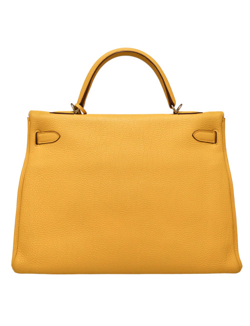 Kelly jaune 35 Hermes cuir