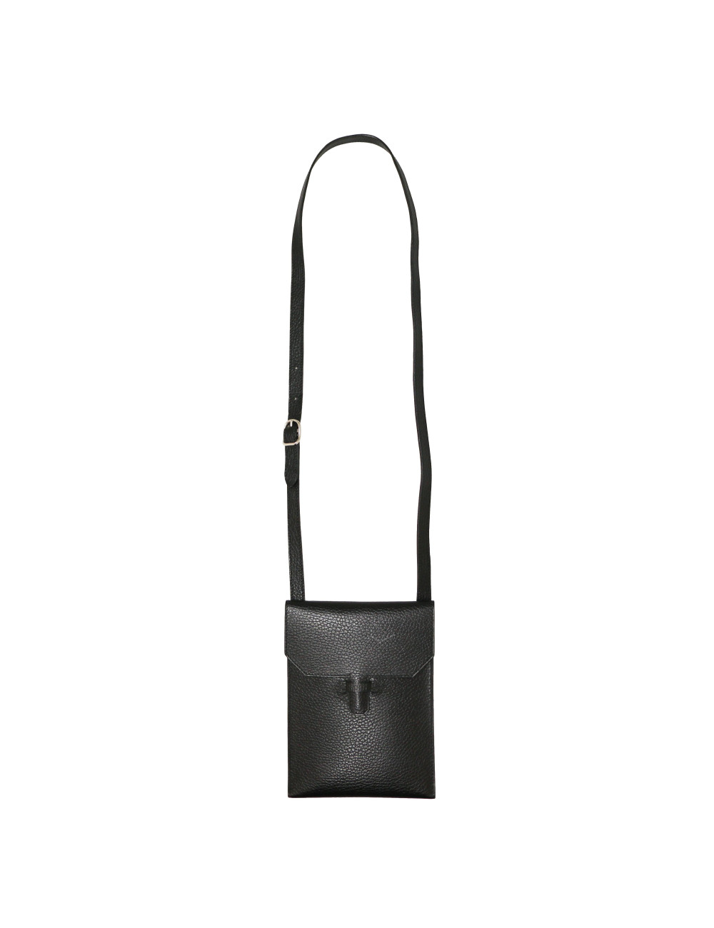 Pochette HERMES cuir grainé noir 