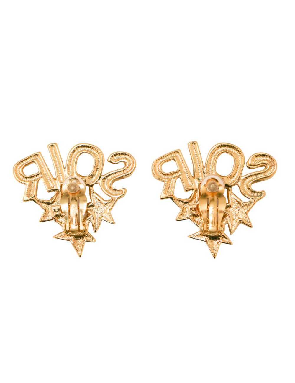 YSL YVES SAINT LAURENT vintage gilded and rhinestone-paved clip-on earrings