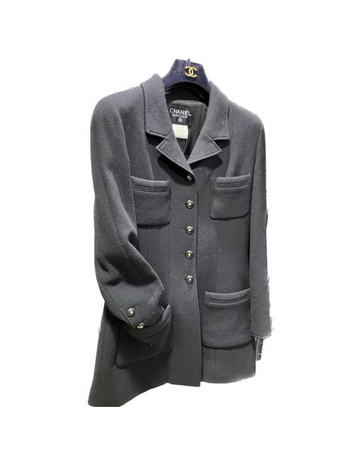 Veste longue T40 CHANEL noire Automne 1995