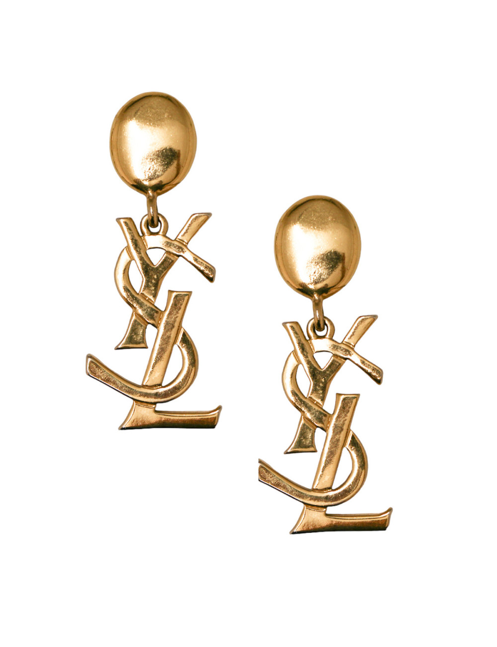 Clips YSL pendants dorés vintage