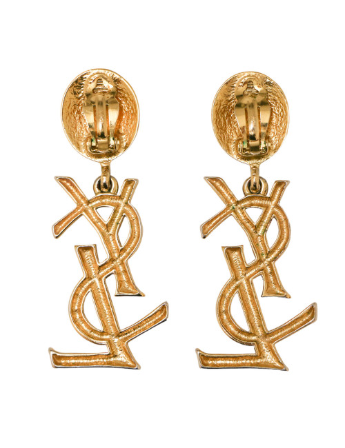 Clips YSL pendants dorés vintage
