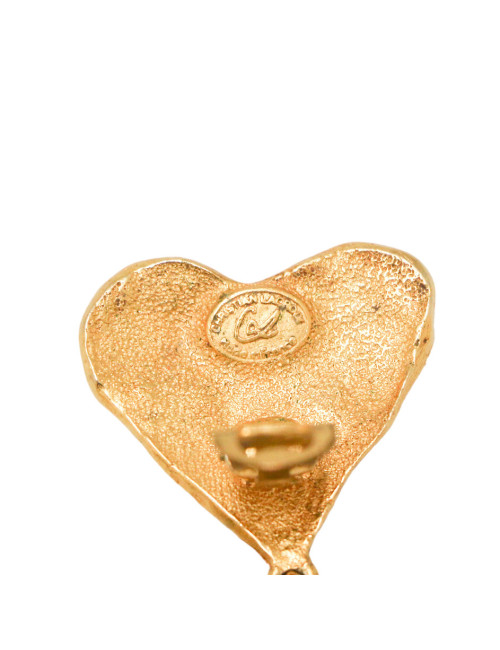 CHRISTIAN LACROIX 3 gilded hearts clip-on earrings