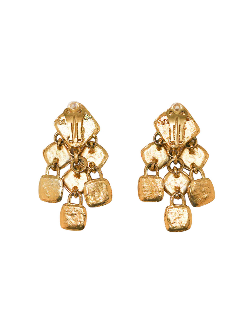 Clips pendants L'OR DU SOIR  résine rouge 