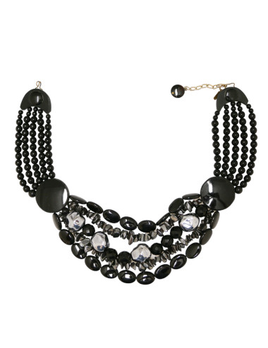 Collier YSL YVES SAINT LAURENT multirangs noir Vintage