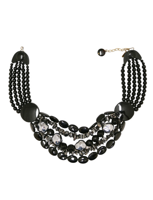 YSL YVES SAINT LAURENT vintage black multi-row choker necklace