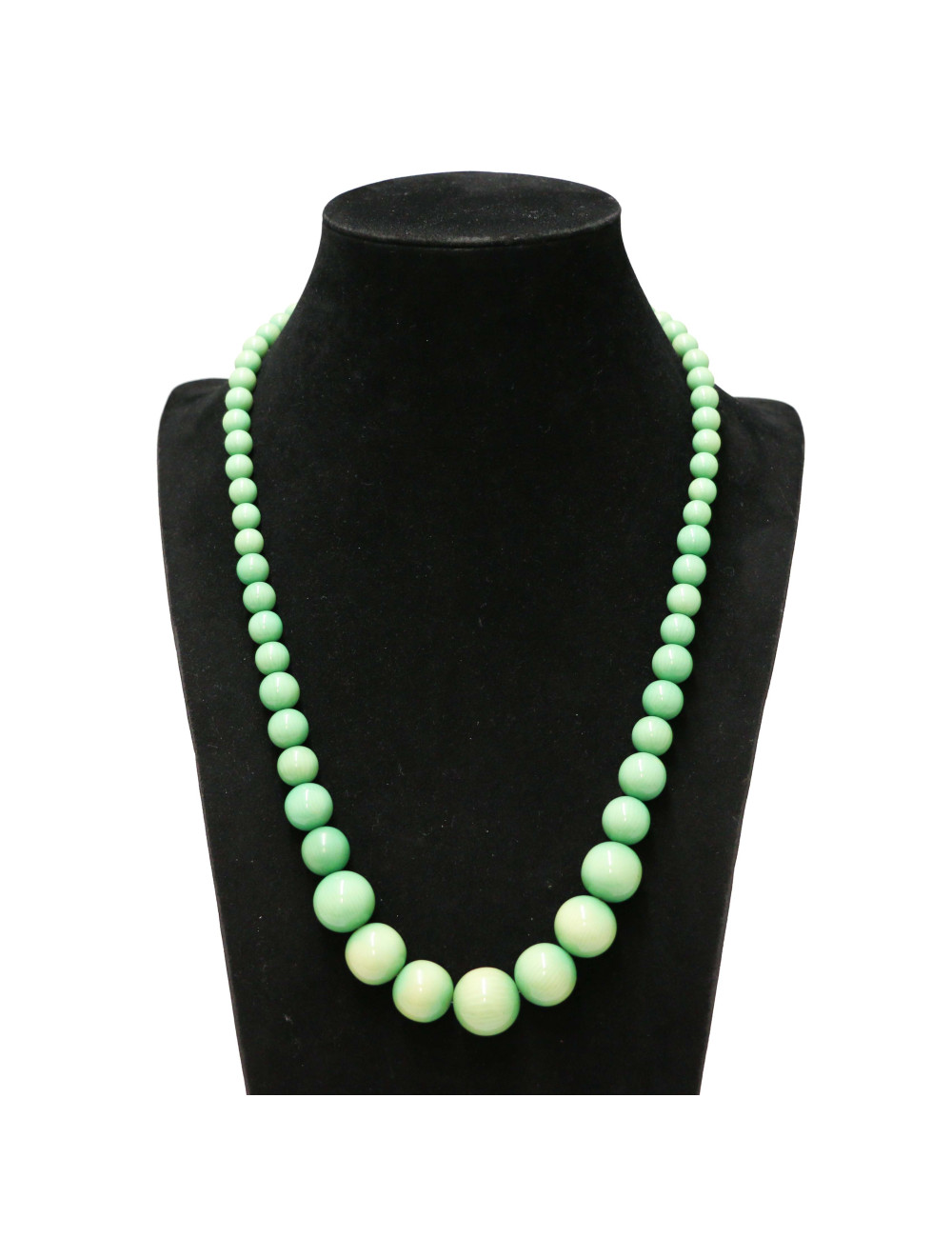 Collier perles vert d'eau Vintage
