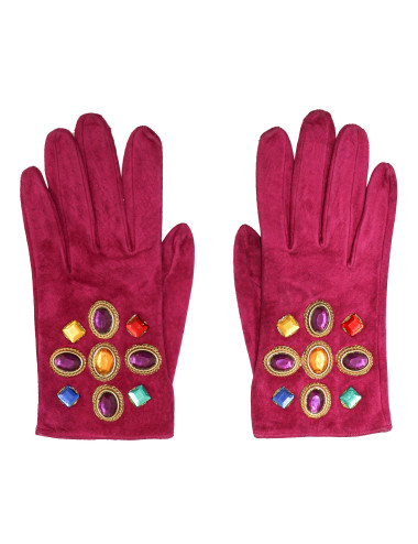Paire de gants T 7,5 CHRISTIAN LACROIX pécarie  violet