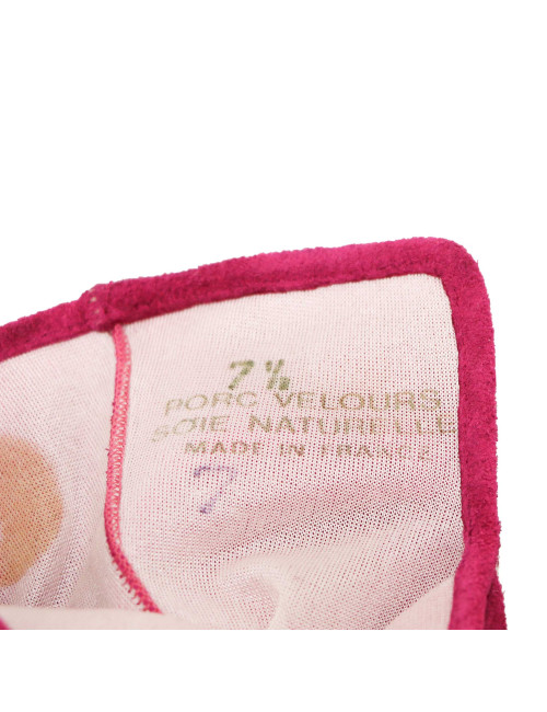 Paire de gants T 7,5 CHRISTIAN LACROIX pécarie  violet